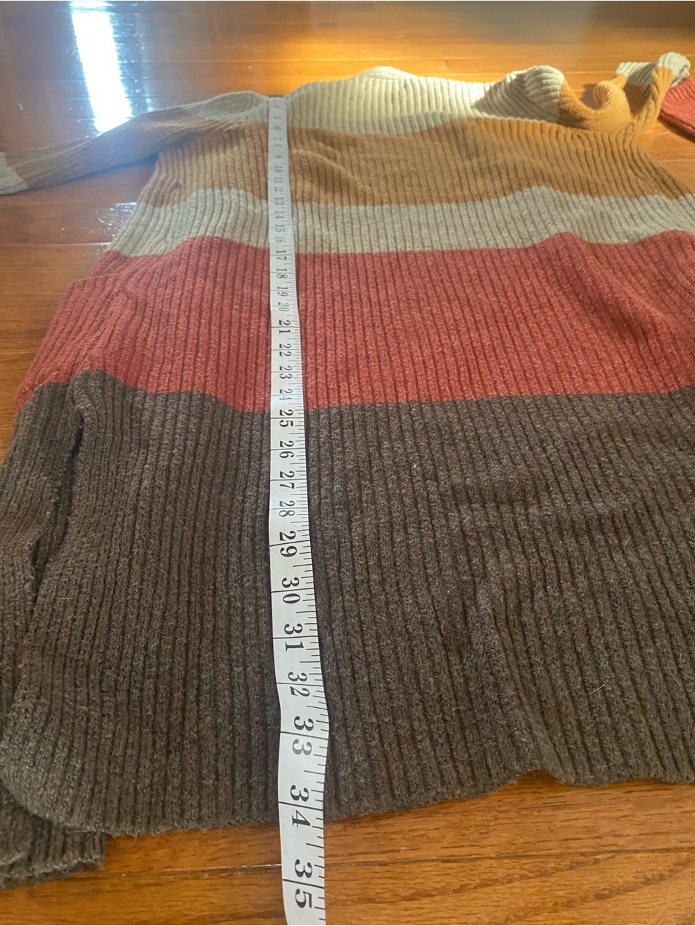 LOFT Long Colorblock Ribbed Open Front Cardigan Sweater Small - Picture 12 of 12